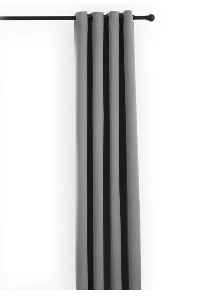 6x licht grijze verduisterende polyester gordijnen 140x280cm, Met ringen, Gebruikt, 280 cm, Ophalen of Verzenden