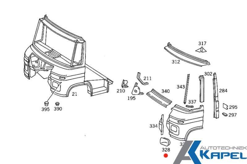 Koplamp achter behuizing Mercedes dudo T2 L/R, Nieuw