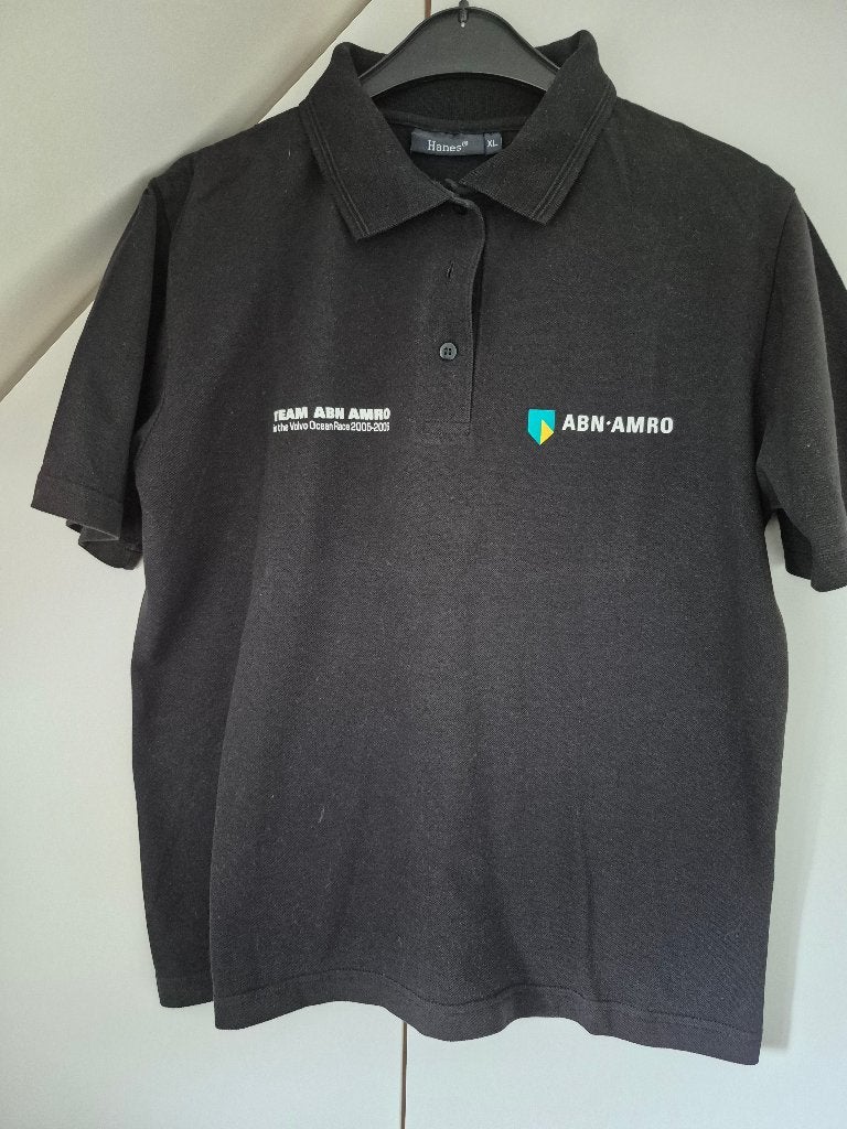 ABN AMRO Volvo Ocean Race Polo Shirt Maat XL, Hanes, Zwart, Ophalen of Verzenden, Zo goed als nieuw
