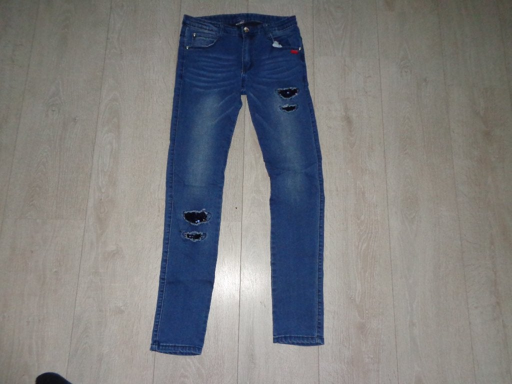 leuk meisjesspijkerbroekje van Le Chic, maat 152, Ophalen of Verzenden, Zo goed als nieuw, Meisje, Broek