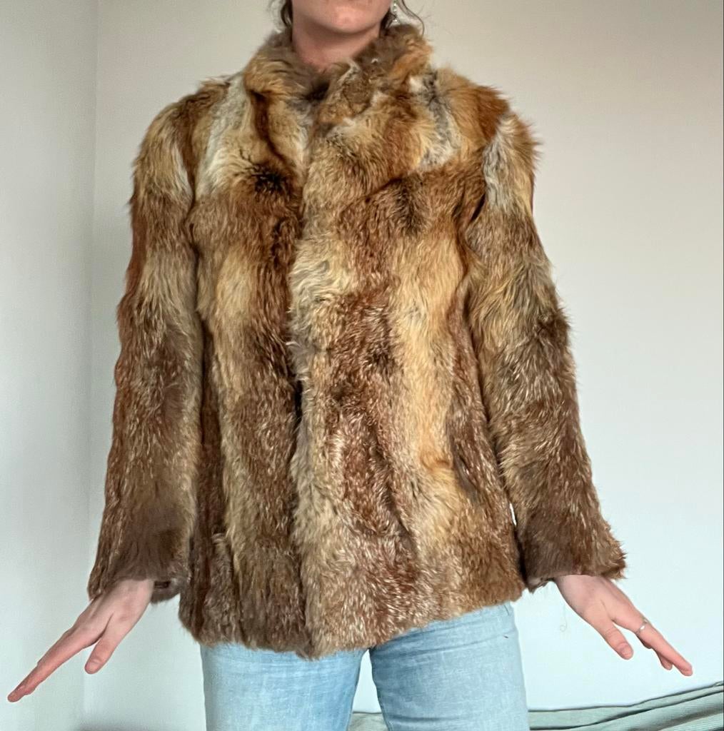 Unieke bonte jas uit de jaren '40, handgemaakt, Kleding | Dames, Jassen | Winter, Ophalen of Verzenden, Zo goed als nieuw, Maat 38/40 (M)