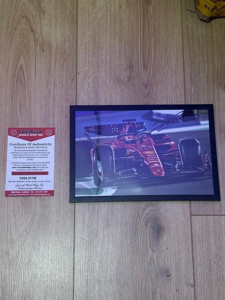 F1 handtekening foto Charles Leclerc, Verzamelen, Automerken, Motoren en Formule 1, Verzenden, Zo goed als nieuw, Formule 1