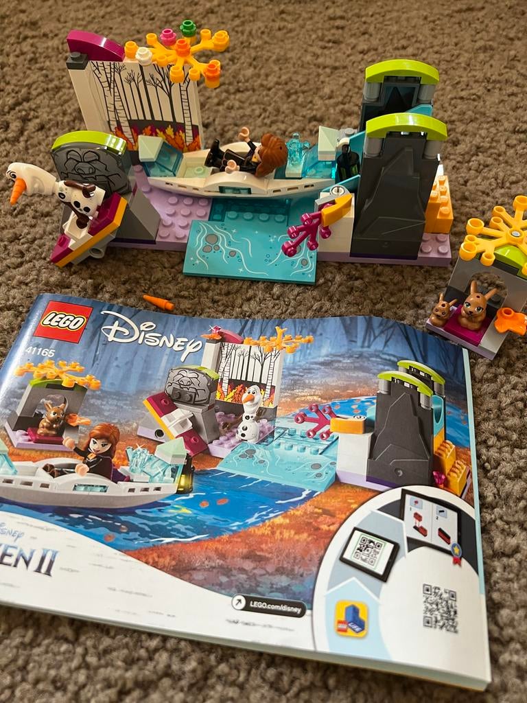 Lego Disney Frozen II 41165 Anna's Kano Expeditie, Ophalen of Verzenden, Zo goed als nieuw, Complete set, Lego
