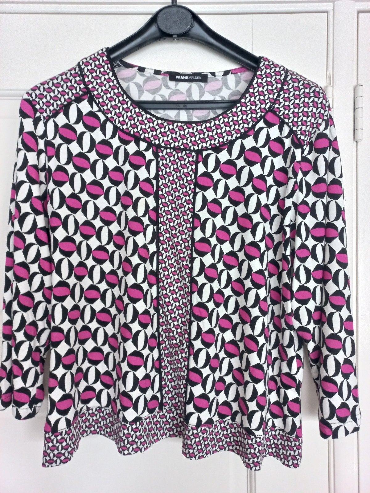 Frank Walder shirt met geometrische print, Verzenden, Maat 42/44 (L), Lange mouw, Roze