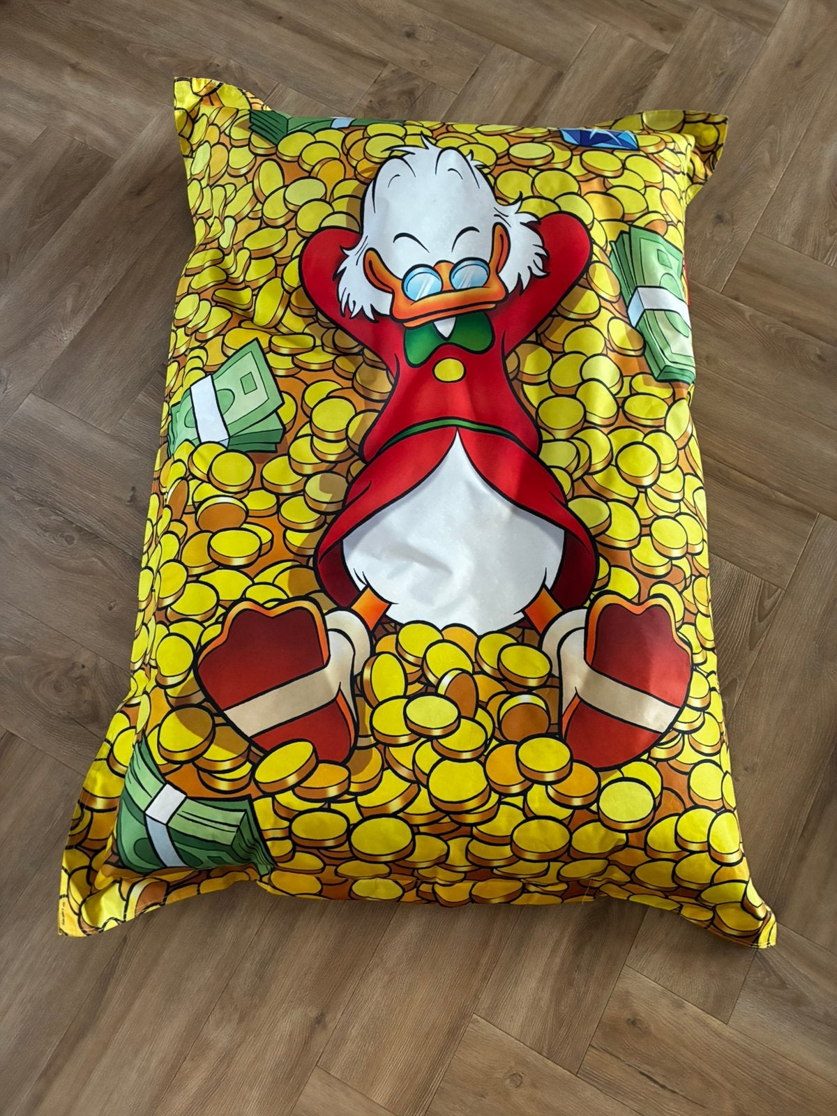 Zitzak Dagobert Duck - goudmunten, Ophalen, Zo goed als nieuw, Zitzak
