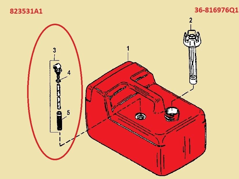 22-823531A1 aanzuigset voor 12 lt Quicksilver tank 8M0056211, Ophalen of Verzenden, Nieuw, Motor en Techniek