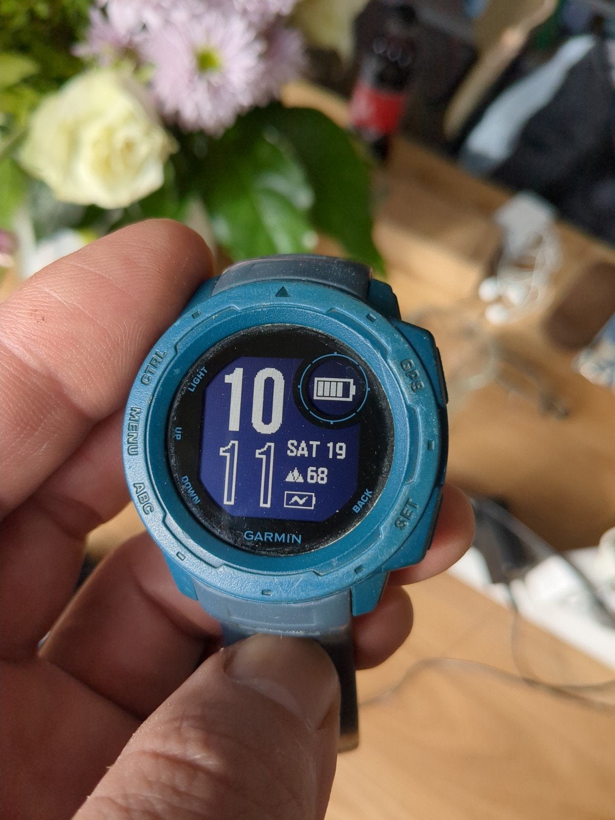 Garmin Instinct 1 - Robuust GPS Outdoor Smartwatch, Gebruikt, Blauw, Garmin, Stappen