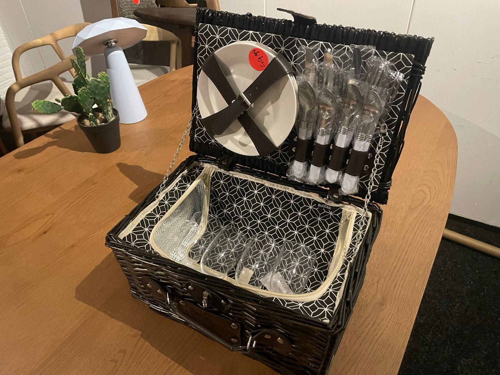 Picknickset 4 persoons met koelgedeelte en rotan look, Ophalen, Nieuw