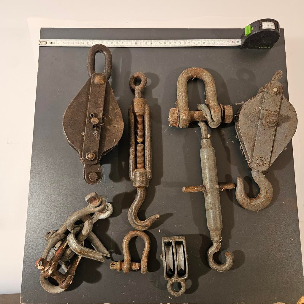 Partij katrollen, spanners en harpen -, Ophalen of Verzenden, B, Bert, B