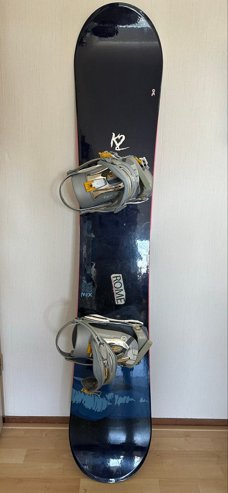 K2 Snowboard 159cm met bindingen en tas, Overige merken, 140 tot 160 cm, Gebruikt, Overige typen