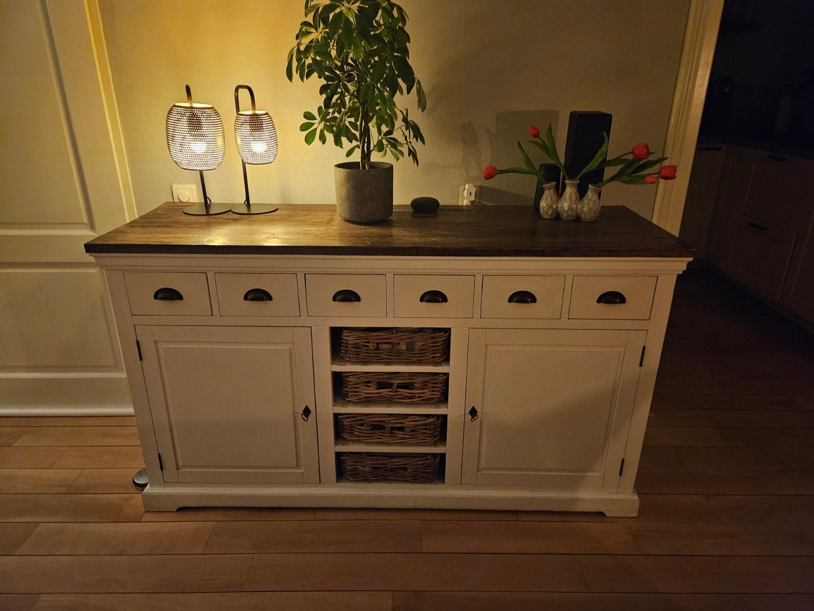 Landelijk dressoir met lades en deuren, Ophalen, Gebruikt, 150 tot 200 cm, Landelijk