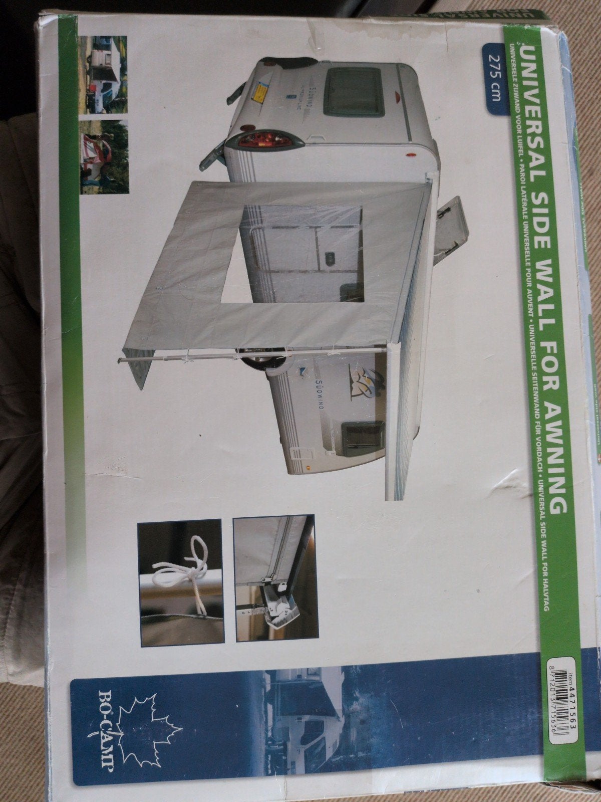 Bo-Camp Universele Zijwand voor Luifel 275 cm, Ophalen of Verzenden, Nieuw, Polyester, Bo-Camp