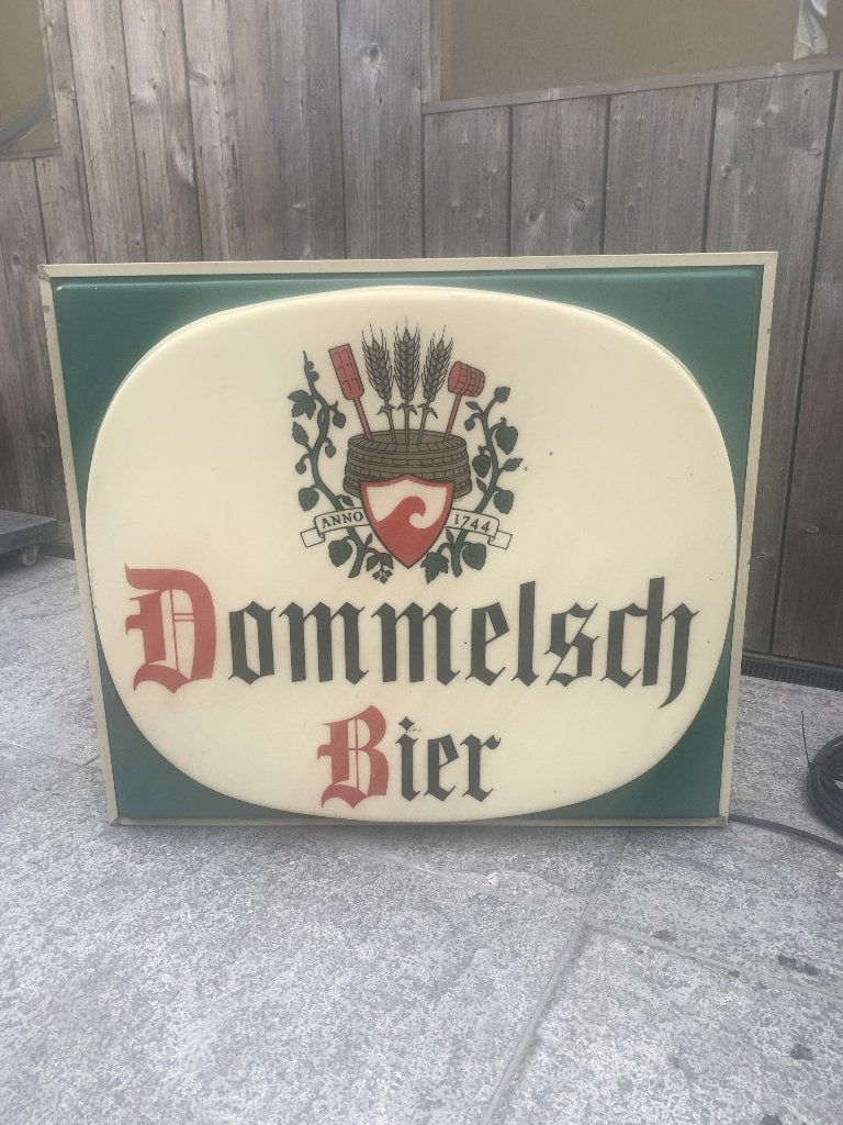 Originele Dommelsch Bier Lichtbak, Ophalen, Gebruikt, Reclamebord, Plaat of Schild, Dommelsch