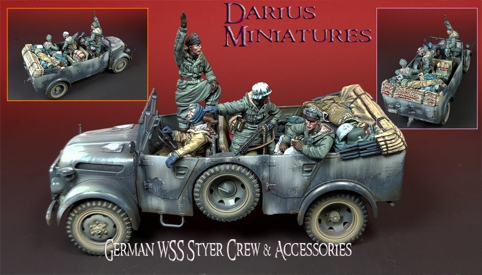 WWII German WSS Styer Crew met Accessoires 1:35, Ophalen of Verzenden, Nieuw, 1:35 tot 1:50, Figuur of Figuren