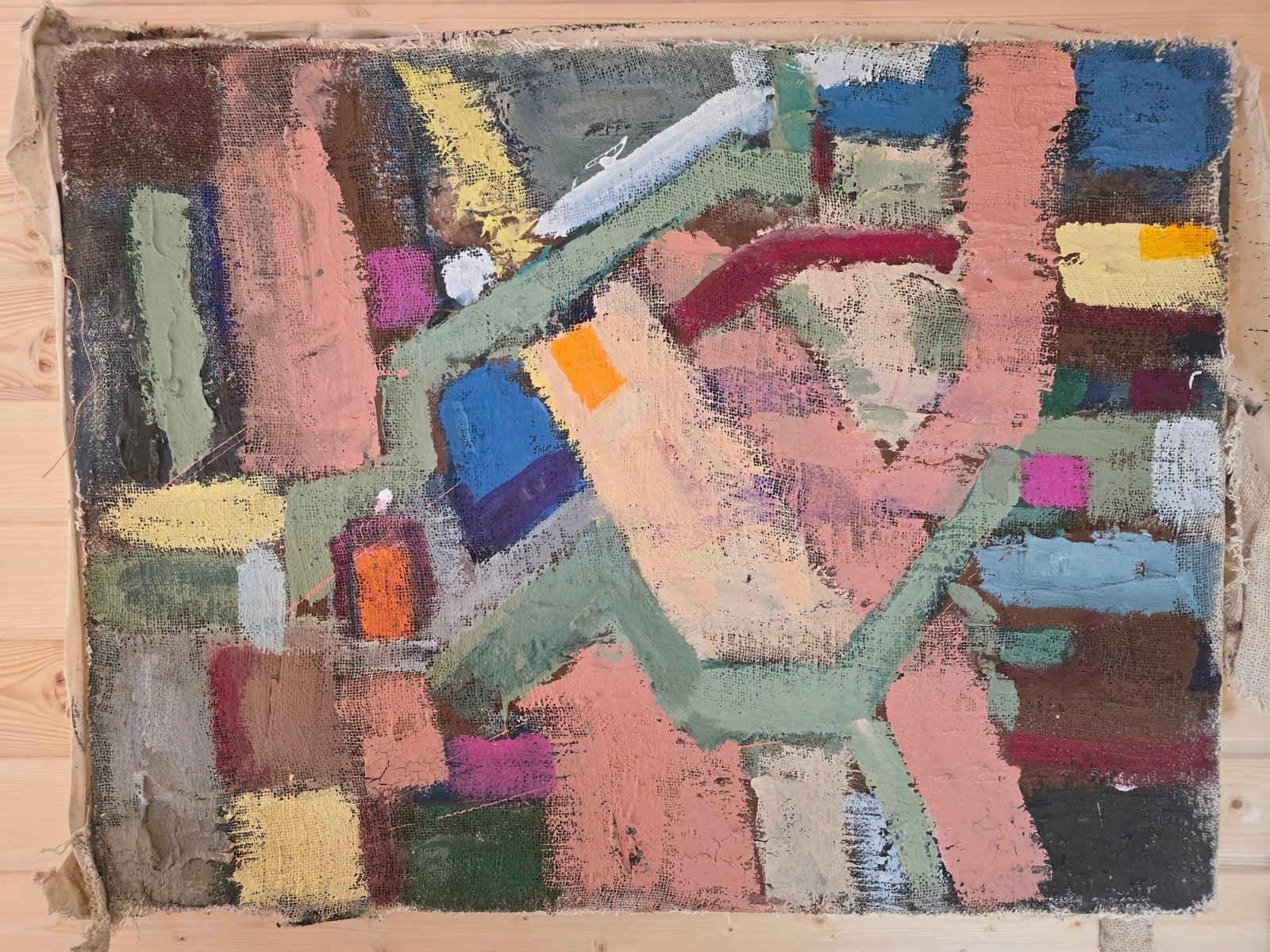 Titel
Zeer groot abstract schilderij P.C. Kuiper 100 x 75 cm, Ophalen of Verzenden