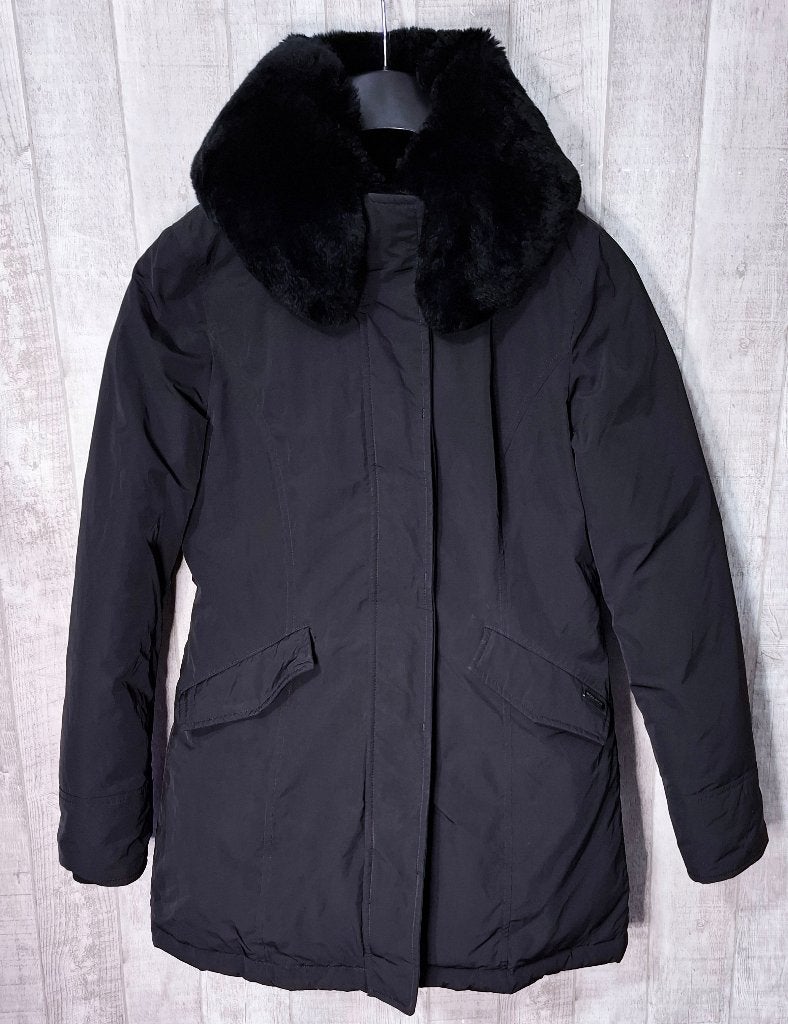 woolrich damesjas parka zwart maat S, Ophalen, Zwart, Zo goed als nieuw, Woolrich