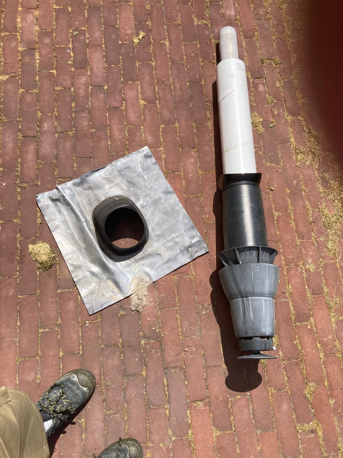 Dakdoorvoer en loodslab voor ventilatie of afvoer, Afvoer, Gebruikt, Pvc, Ophalen of Verzenden