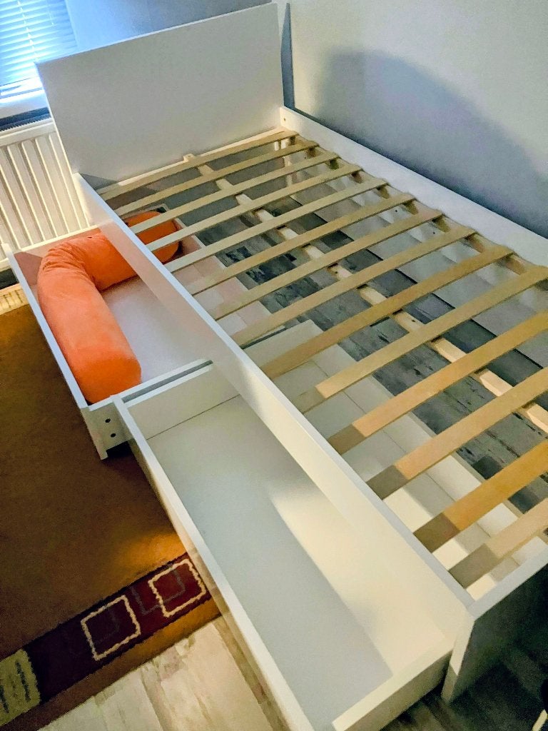 Kinderbed, Kinderen en Baby's, Kinderkamer | Bedden, 85 tot 100 cm, Gebruikt, 180 cm of meer, Ophalen
