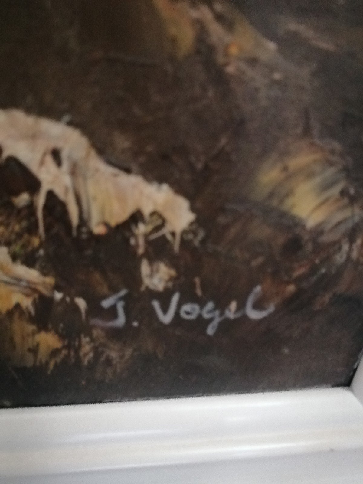 Prachtig olieverf op doek gesigneerd j. Vogel 75x65 cm, Acrylverf, Impressionistisch, Ophalen of Verzenden, Gesigneerd
