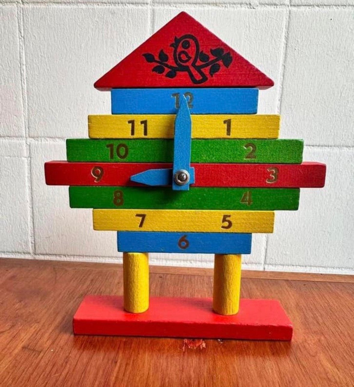 Tofa Houten Vintage Retro Stapelklok Klok Oefenklok Leerklok, Gebruikt, -, -, Overige typen