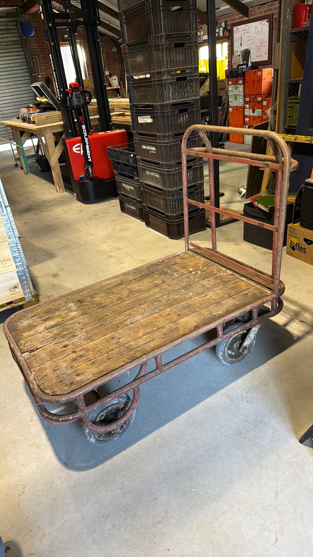 Oude industriële kaaskar, 100 liter of meer, Ophalen, Gebruikt, Transportkar
