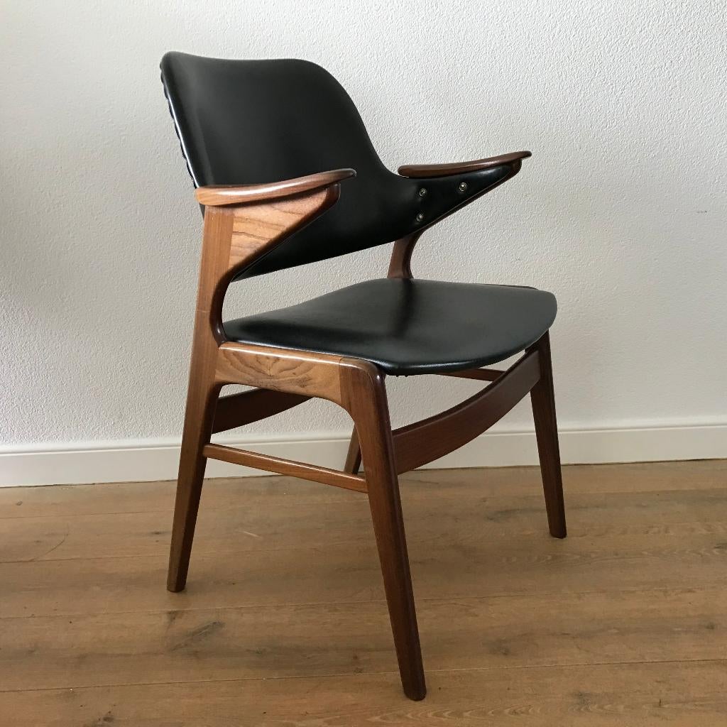 Vintage design stoel Pynock teak, Huis en Inrichting, Stoelen, Gebruikt, Bruin, Ophalen of Verzenden, Nvt