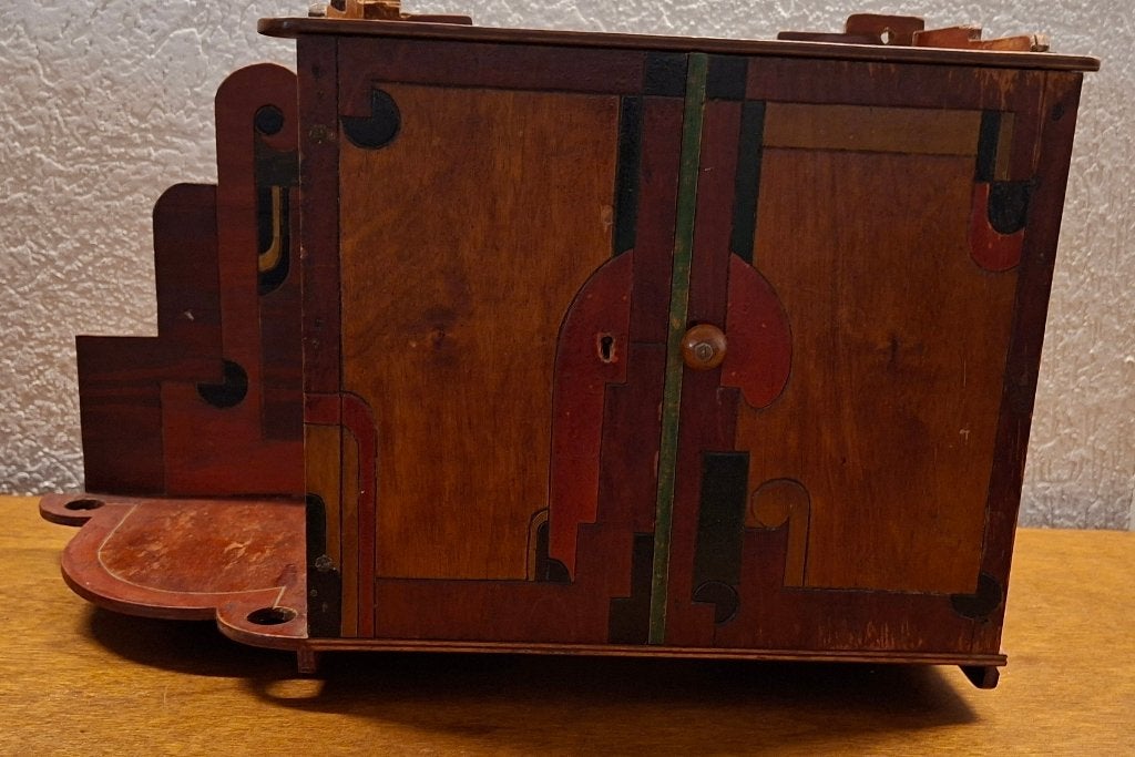Pijpenkastje, ingelegd hout, vintage, Ophalen of Verzenden