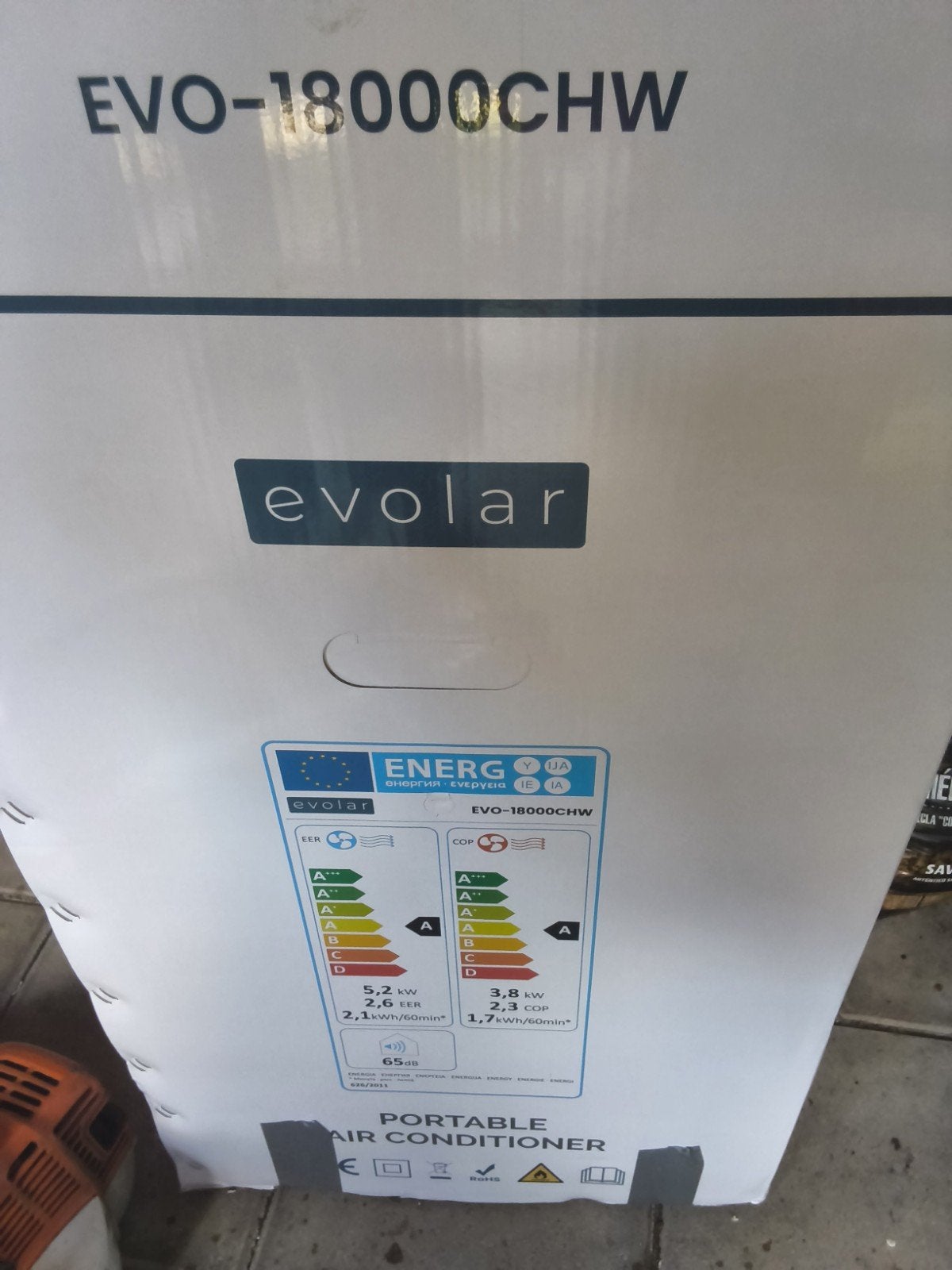 Evolar EVO-18000CHW Mobiele Airco - Koelen & Verwarmen, Ophalen, Koelen en Ontvochtigen, Nieuw, 3 snelheden of meer