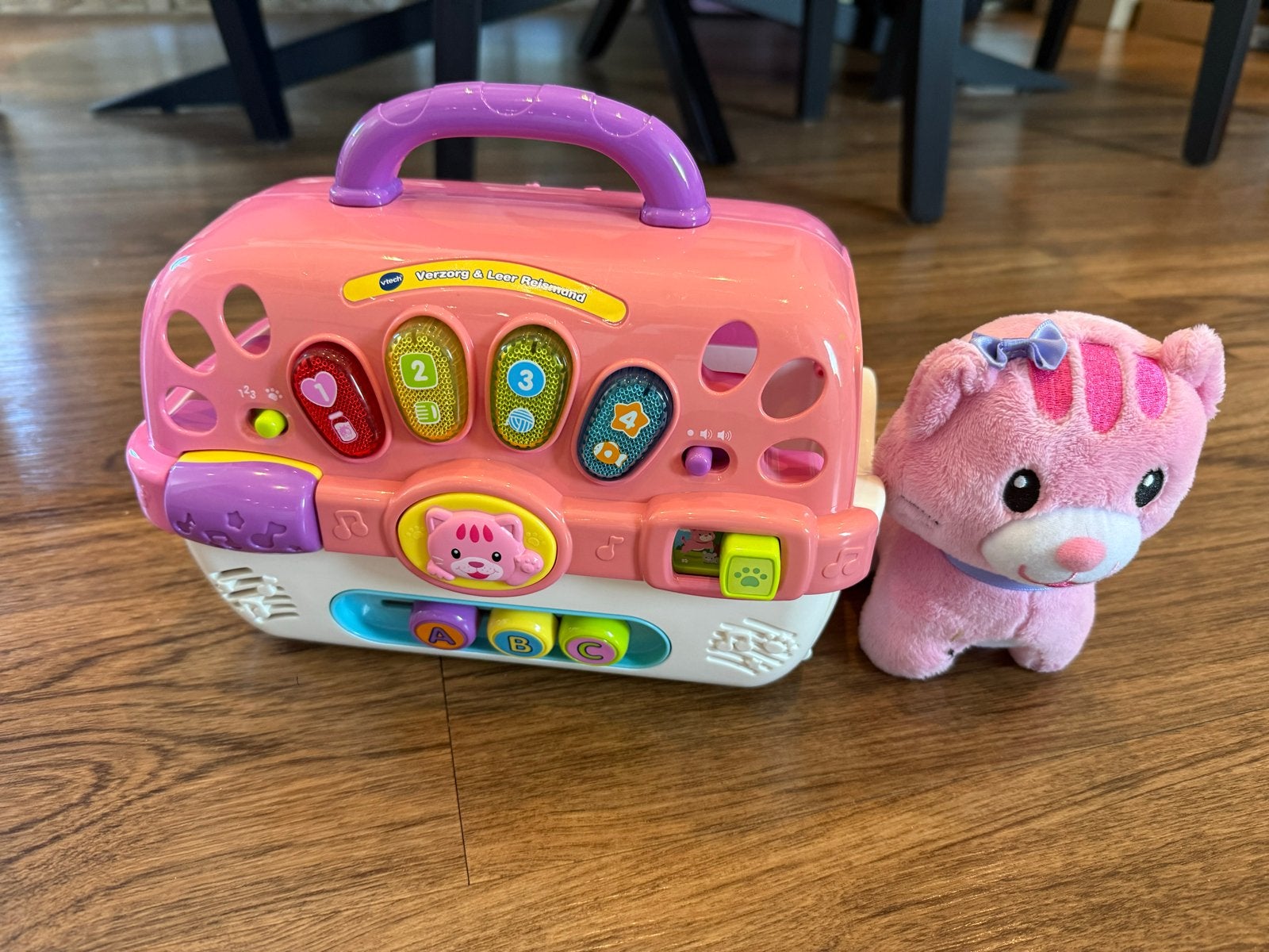 VTech Verzorg & Leer Reismand met katje, Ophalen of Verzenden, Gebruikt, Meisje