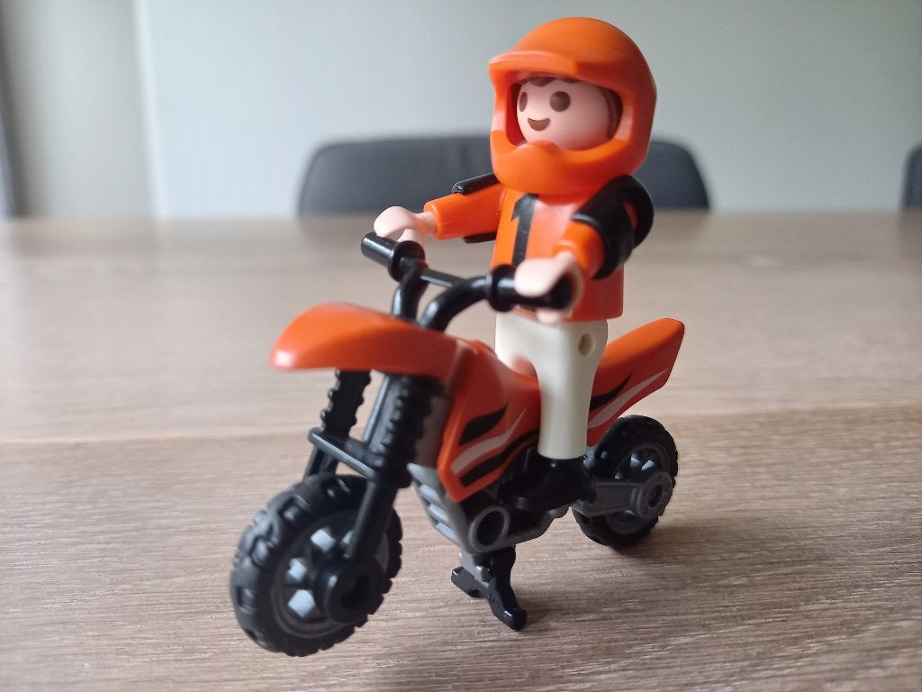Playmobil Jongen op crossmotor - 4698 COMPLEET, Ophalen of Verzenden, Zo goed als nieuw, Complete set