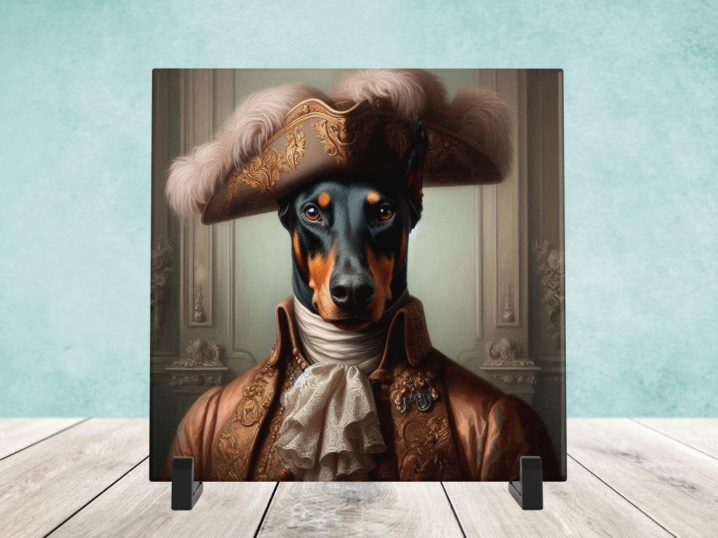 Barok Stijl - Dobermann tegel, Verzenden, Nieuw