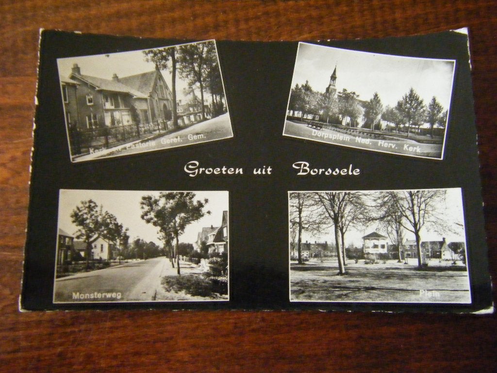 K38 - Borssele - oa Kerk - Mooi/Oud, Verzamelen, Ansichtkaarten | Nederland, Ophalen of Verzenden, 1960 tot 1980, Zeeland