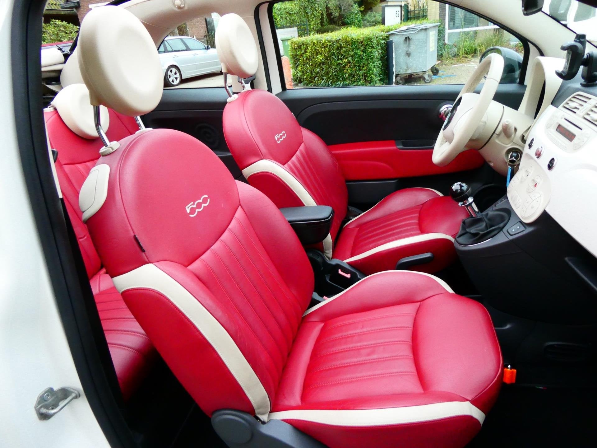 Fiat 500 C 0.9 TwinAir Turbo Cult 80pk 114.000km. Leder Clim, Parkeersensor, Euro 6, Cabriolet, Wit