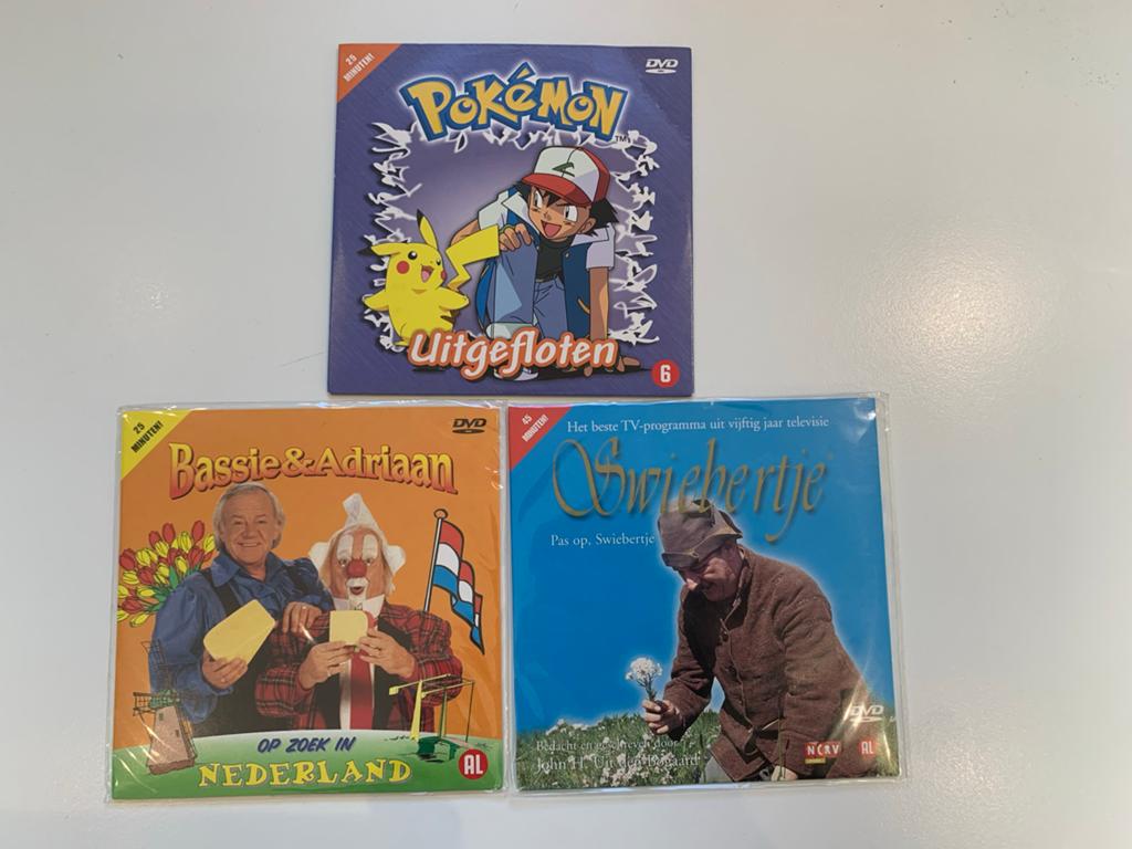 DVD-collectie: Pokémon, Bassie & Adriaan, Swiebertje, Avontuur, Gebruikt, Alle leeftijden, Ophalen of Verzenden