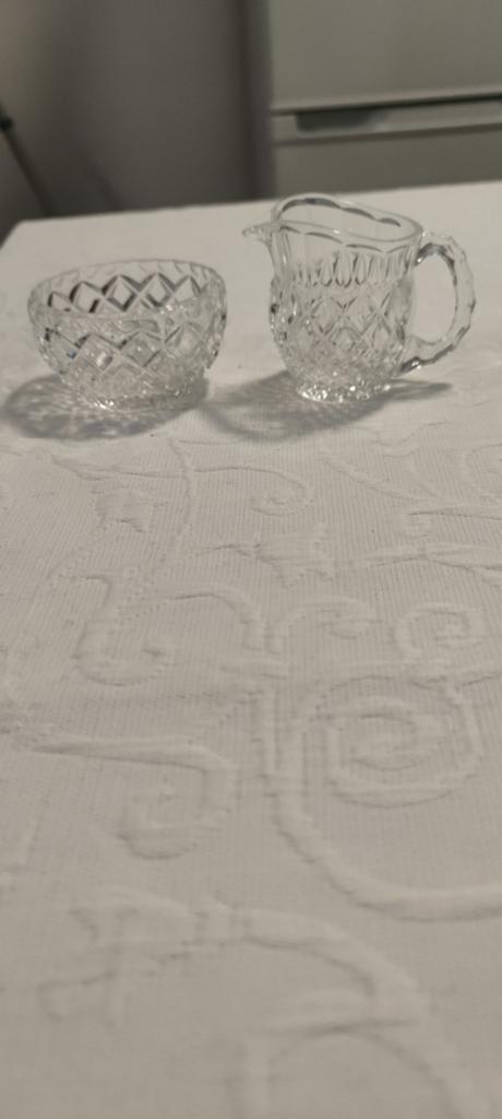 KRISTAL zuiker en melk pot, Antiek en Kunst, Ophalen of Verzenden