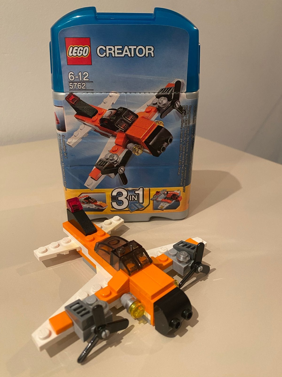 Lego Creator 5762 Oranje Vliegtuig 3-in-1 Compleet, Lego, Ophalen of Verzenden, Zo goed als nieuw, Compleet