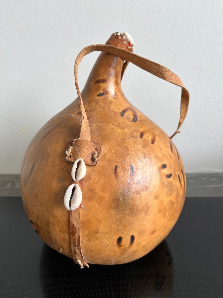 Kalabas versierd en met dop(Indonesie), Ophalen of Verzenden