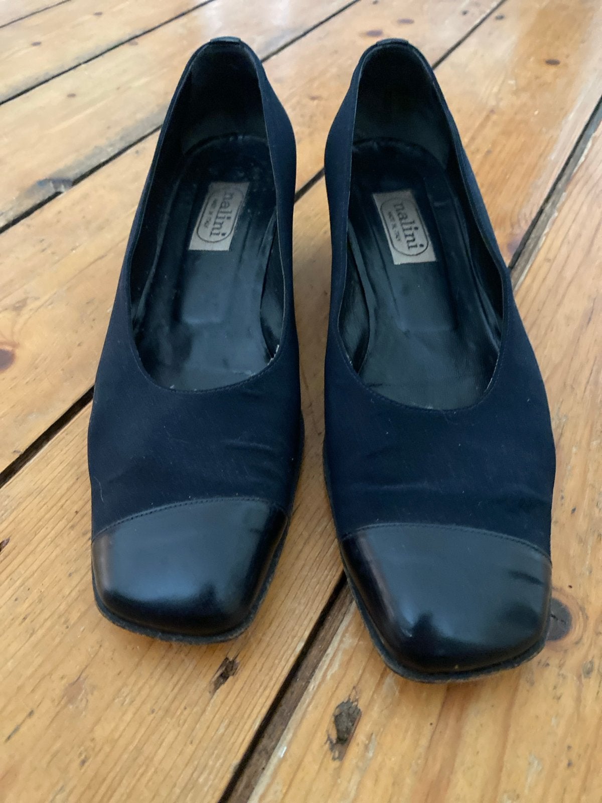 Nalini zwarte pumps met lage hak maat 40,5, Ophalen of Verzenden, Gedragen, Zwart, Schoenen met lage hakken