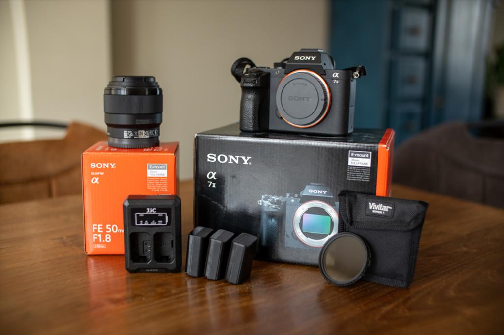 Sony Alpha A7 II + FE 50mm F1.8 lens en accessoires, Ophalen, Spiegelreflex, Zo goed als nieuw, Sony