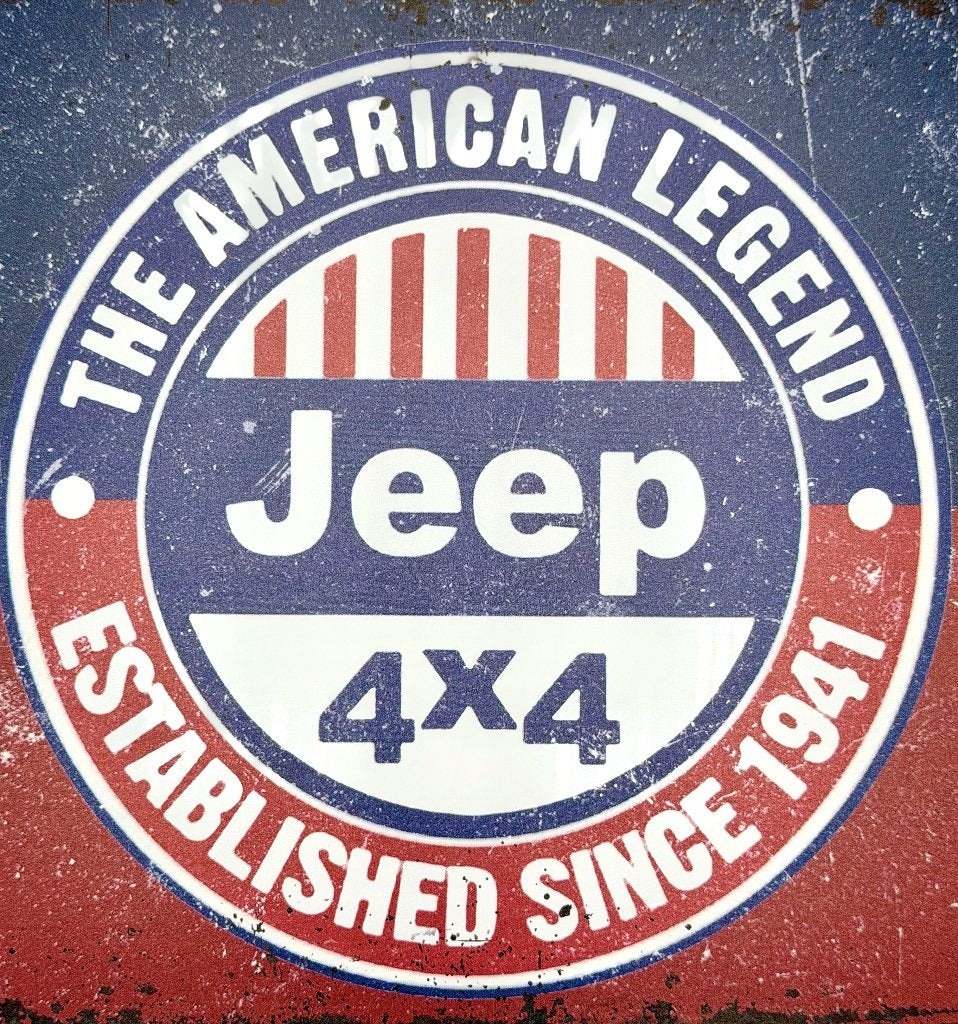 Jeep 4x4 bord Wrangler CJ Cherokee Renegade Compass 20x30cm, Ophalen of Verzenden, Nieuw, Reclamebord