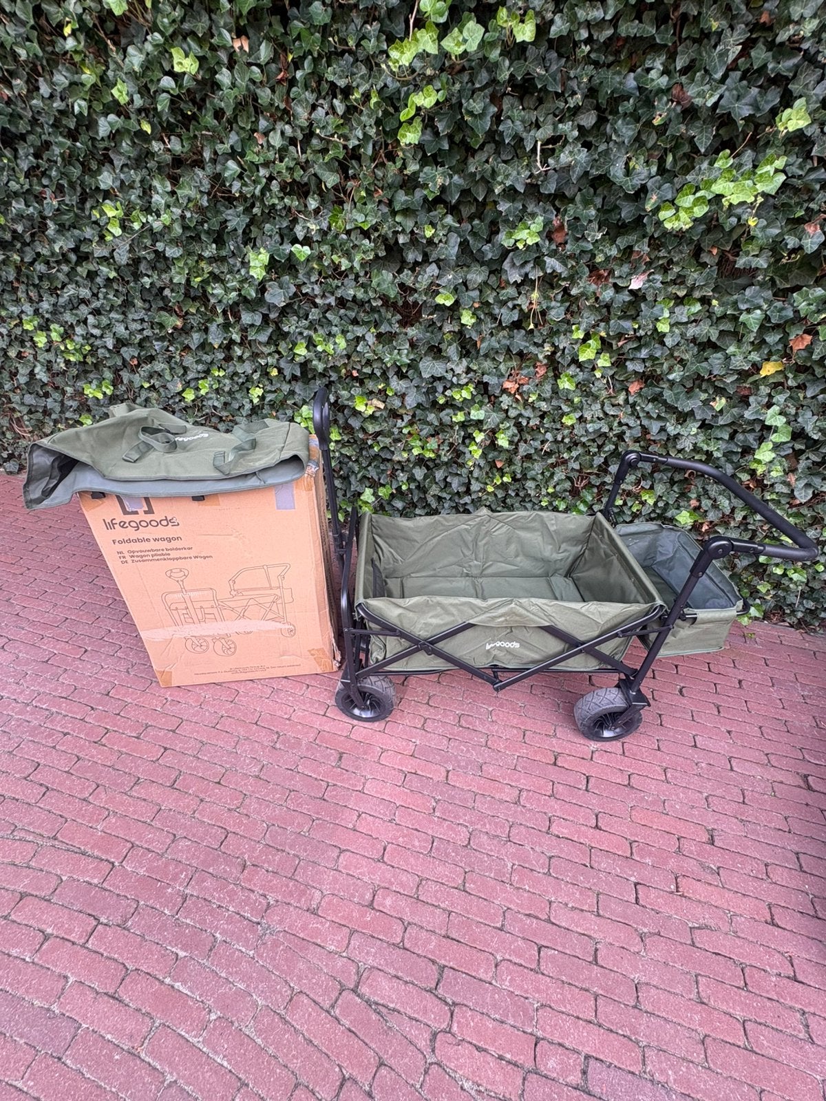 Bolderkar Opvouwbaar 120KG 90L groen, Lifegoods, Gebruikt, !, Ophalen of Verzenden