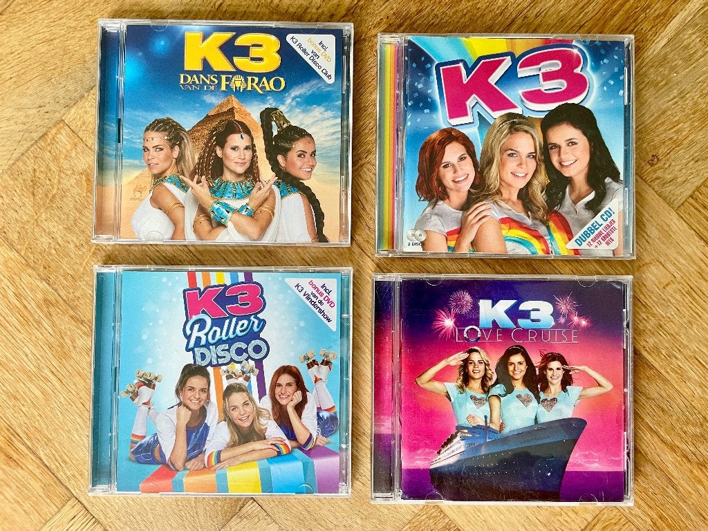 4x K3 CD’s met Klaasje - Roller Disco (met wat krasjes), Gebruikt, Ophalen of Verzenden, Muziek, 6 tot 9 jaar