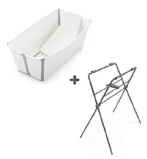 Stokke Flexi Bath set compleet met standaard en inzet, Gebruikt, Badje, Standaard, Ophalen