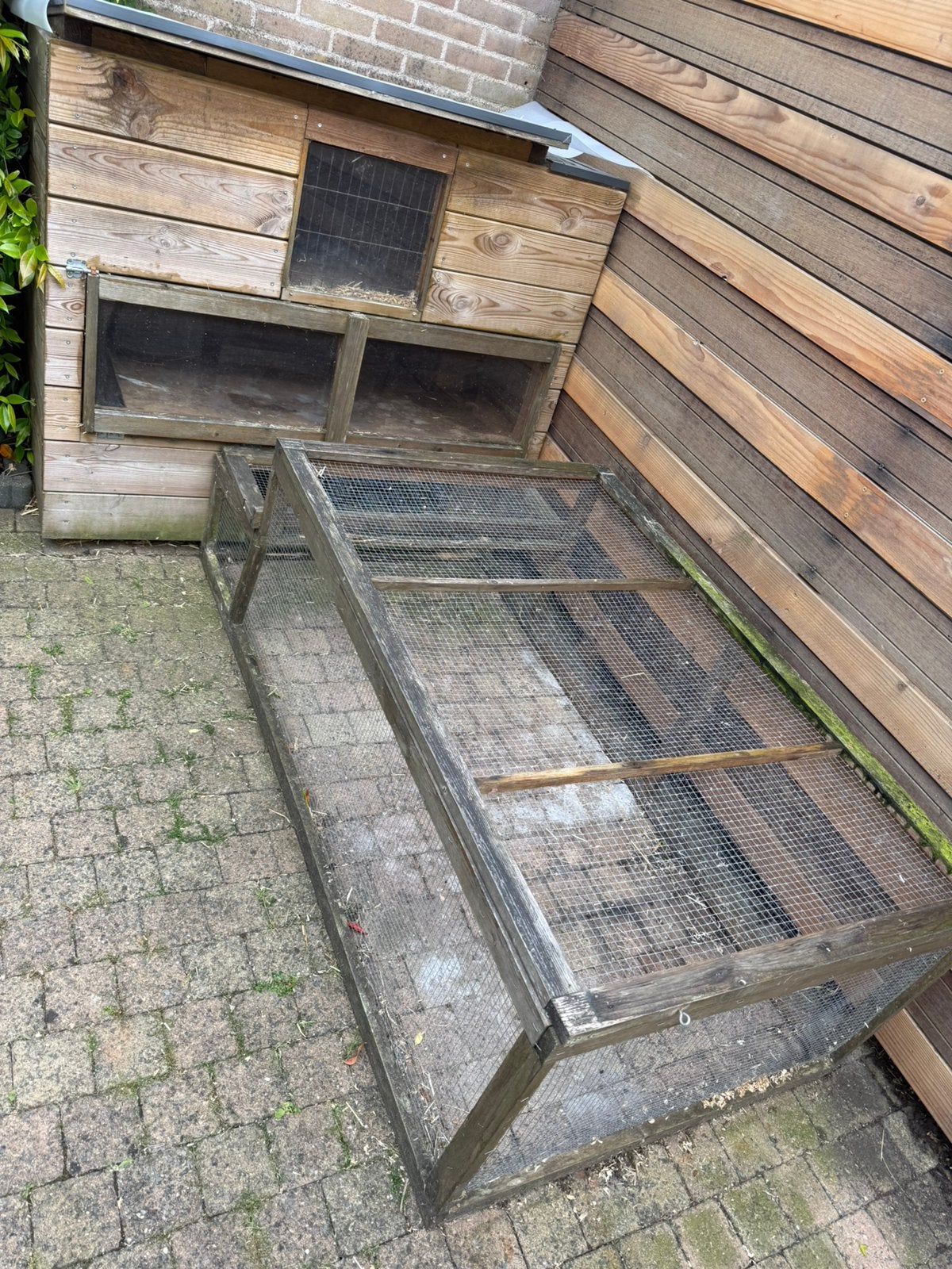 Konijnenhok met ren, Ophalen, 90 cm of meer, Konijn, Hok