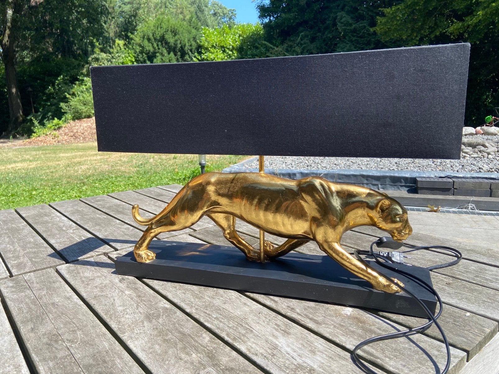 Design tafellamp Panter Goud/Zwart – Werner Voß, Goud, Ophalen, Sfeerlamp, Art deco