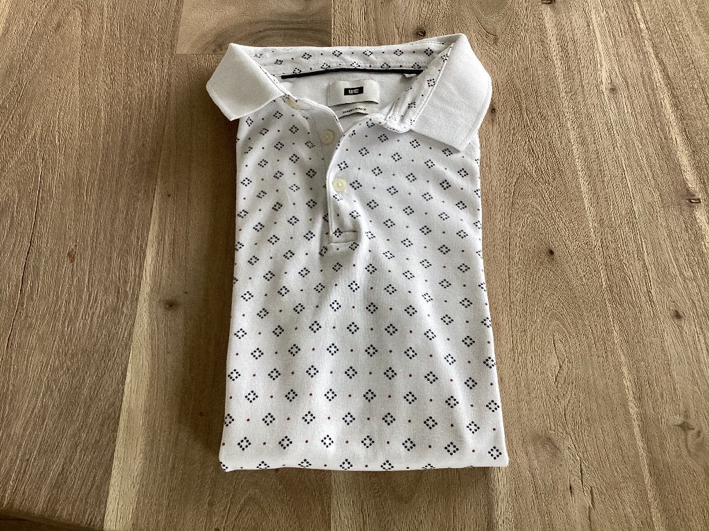 Poloshirt, maat M. Merk WE. Zgan., WE, Maat 48/50 (M), Wit, Ophalen of Verzenden