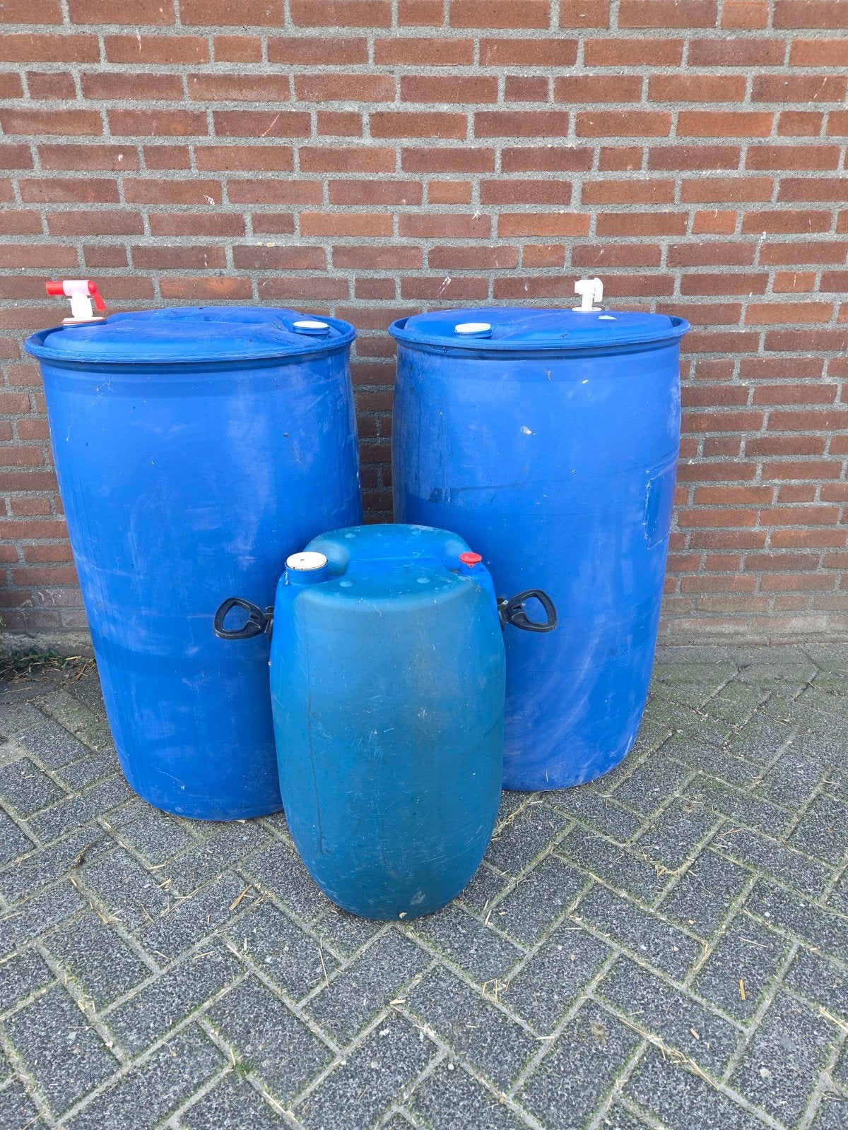 2 x 200 litervat en 1x 60 liter vat, Tuin en Terras, 150 liter of meer, Ophalen