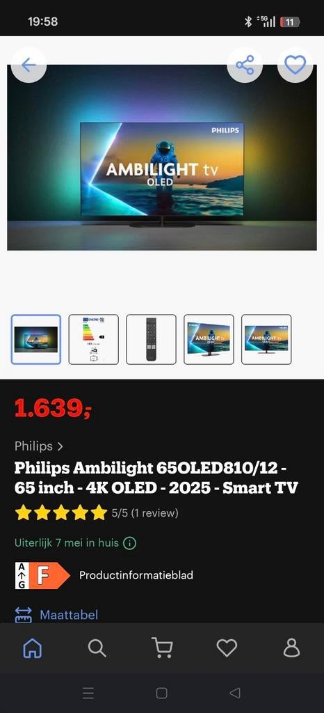 Philips Ambilight TV (defect) - voor onderdelen/reparatie, Audio, Tv en Foto, Televisies, Ophalen, Philips, OLED, 4k (UHD)