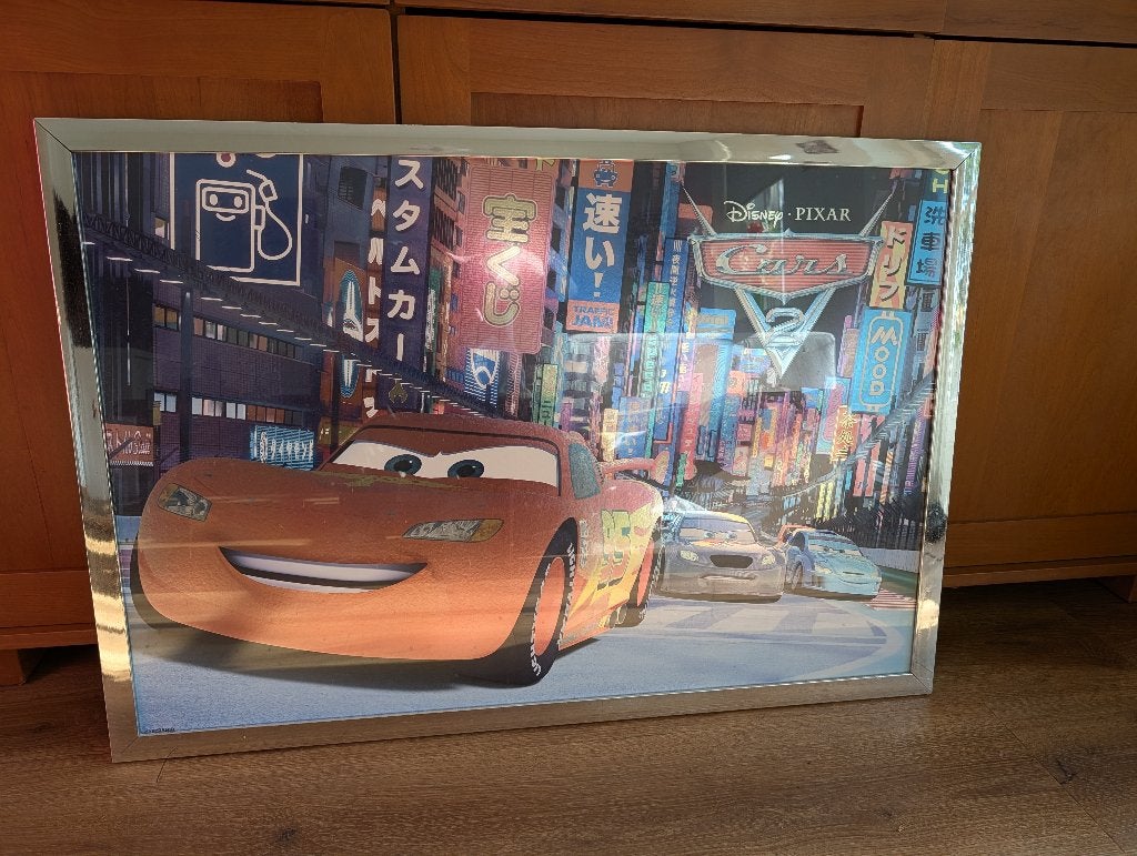 Cars unieke poster met lijst, Ophalen, Met lijst, Rechthoekig Liggend, Zo goed als nieuw