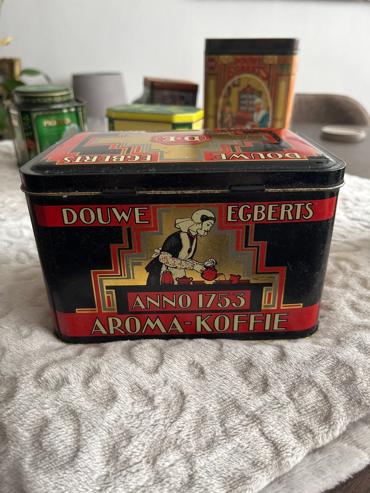 Vintage Douwe Egberts Aroma-Koffie Blik Anno 1753, Verzamelen, Blikken, Ophalen of Verzenden, Gebruikt, Koffie, Douwe Egberts